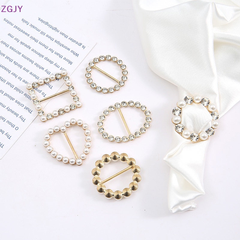 Khóa Cố Định Thắt Lưng Đính Ngọc Trai Có Thể Điều Chỉnh Cho Góc Quần Áo Thun Mới