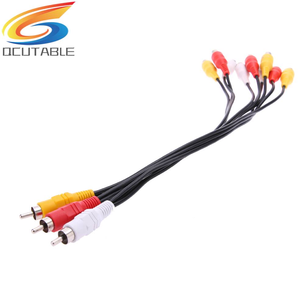 Cáp Chia Âm Thanh / Video 3 RCA ĐầU CắM Sang Lỗ CắM 9 RCA