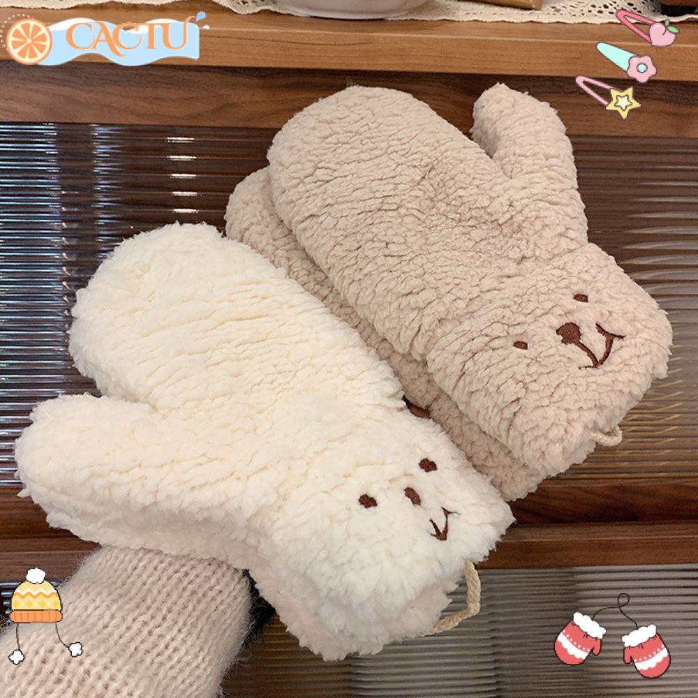 CACTU Găng Tay Gấu Bông Đeo Cổ Chống Gió Hoạt Hình Đáng Yêu