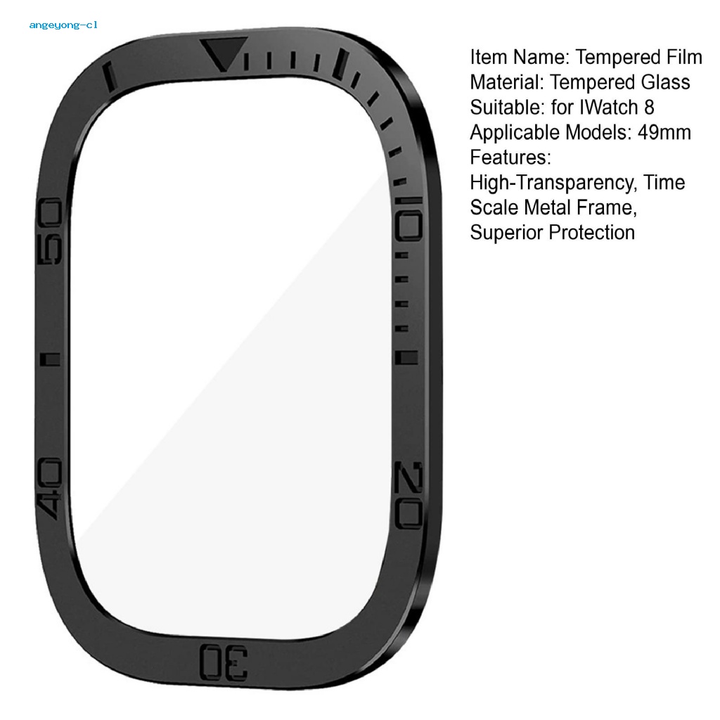 Kính Cường Lực Trong Suốt Viền Kim Loại Chống Trầy Cho Iwatch 8