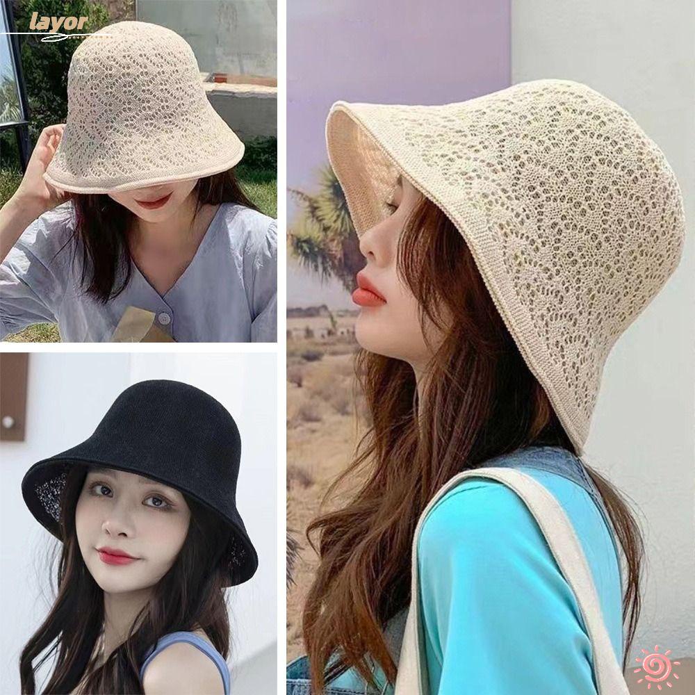 LAY Nón Tai Bèo Rộng Vành Hai Mặt Chống Tia UV Thời Trang Xuân Hè Cho Nữ