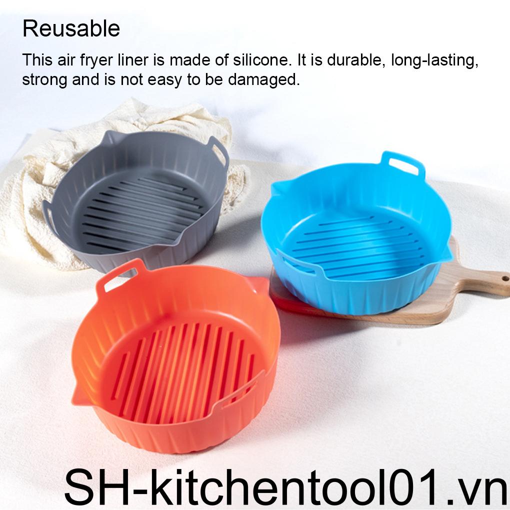 Nồi Chiên Không Dầu Chống Nước Chống Dính Bằng Silicone Có Tay Cầm Tiện Lợi
