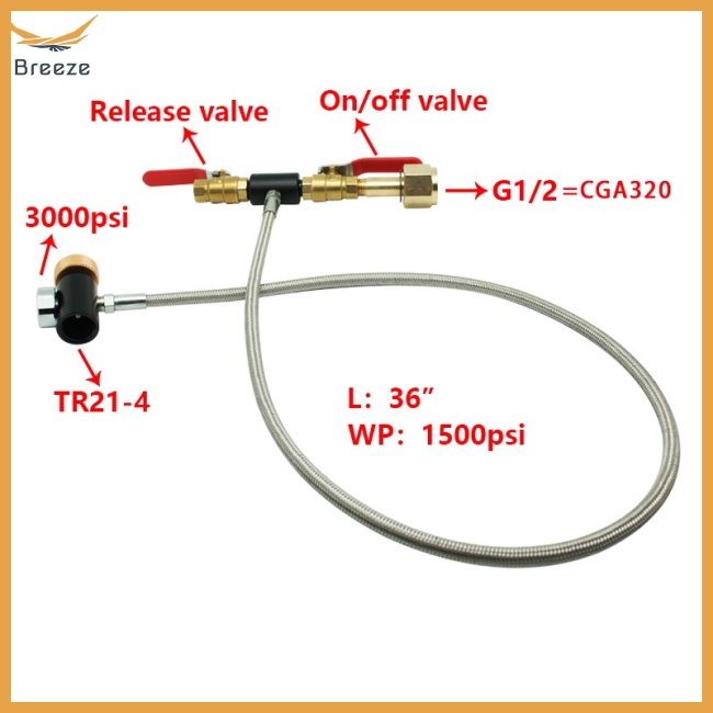 Đầu Nối Chuyển Đổi Bình Nước CO2 G1 / 2 Kèm Ống Nạp CO2 Tiện Dụng Cho Sodastream