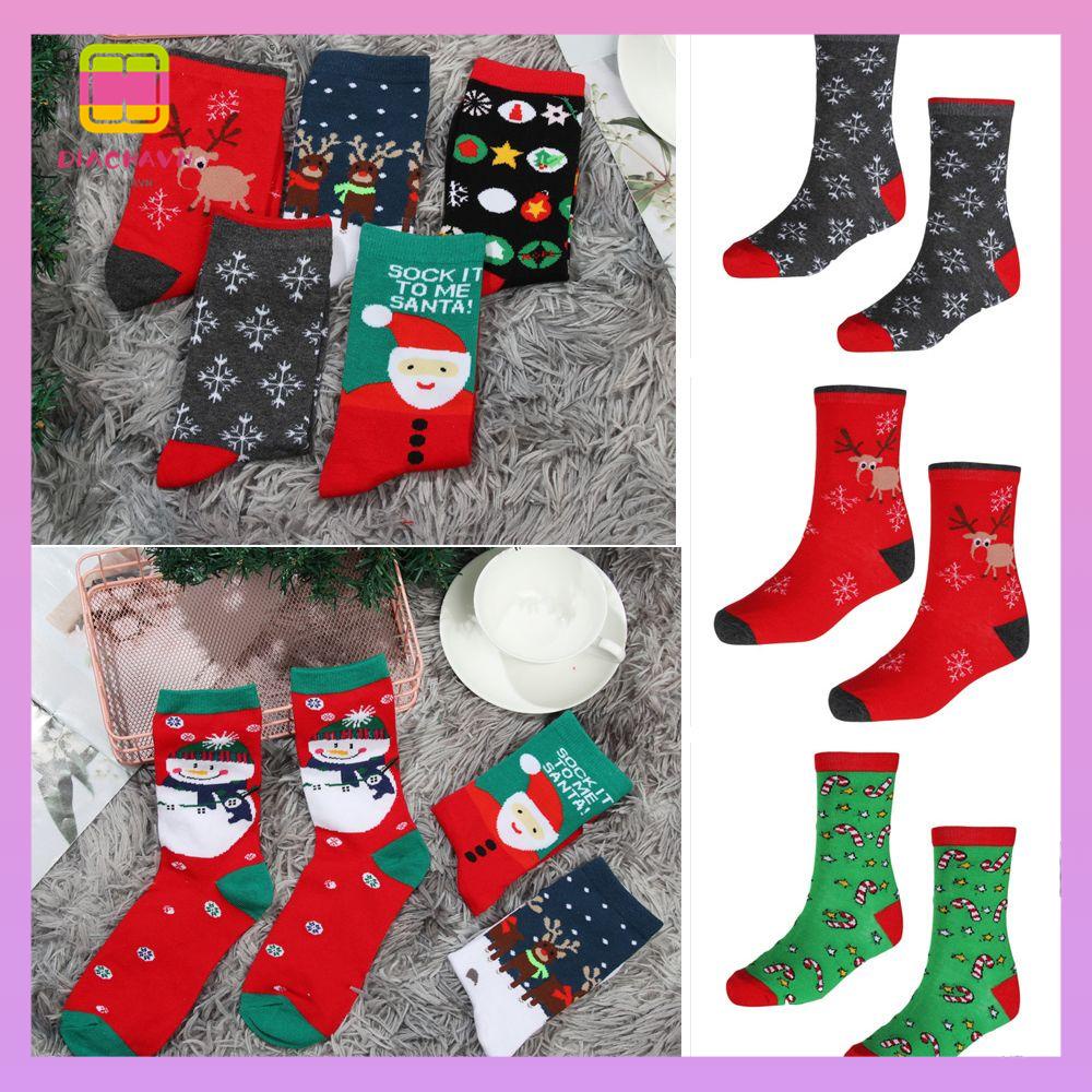 DIACHAVN Vớ Cotton Trang Trí Giáng Sinh Năm Mới Cho Nữ