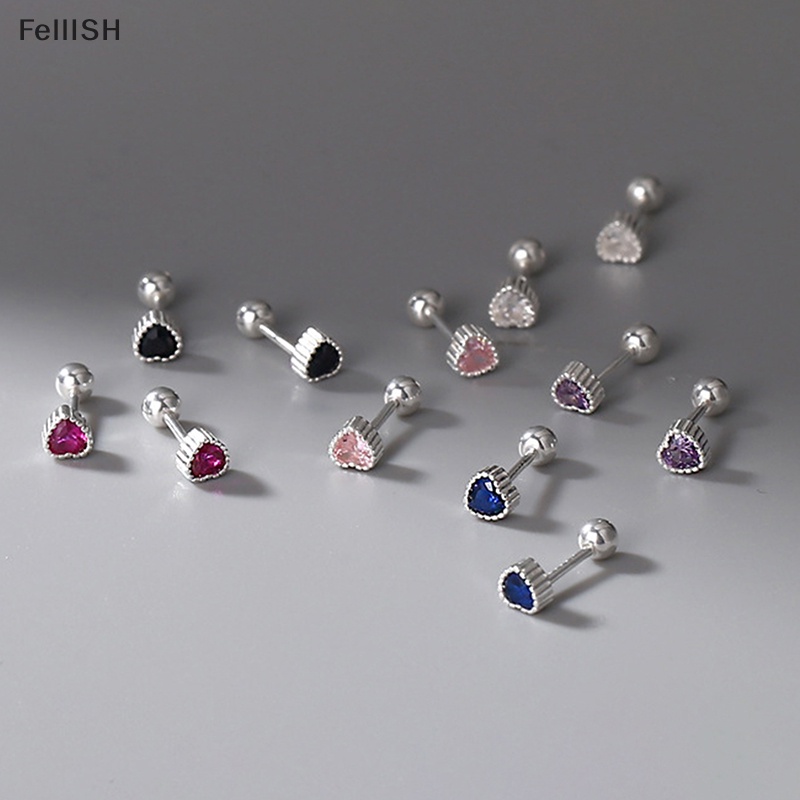 1 Đôi Bông Tai Bạc S999 Hình Trái Tim Xoắn Ốc Dành Cho Nữ 439br