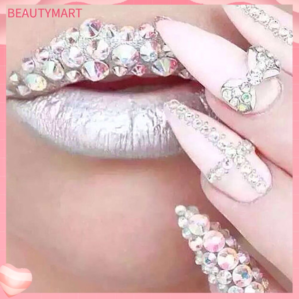 1 Túi Hạt Đá AB Màu Trắng Lấp Lánh Dùng Trang Trí Điện Thoại / Móng Tay Nghệ Thuật DIY