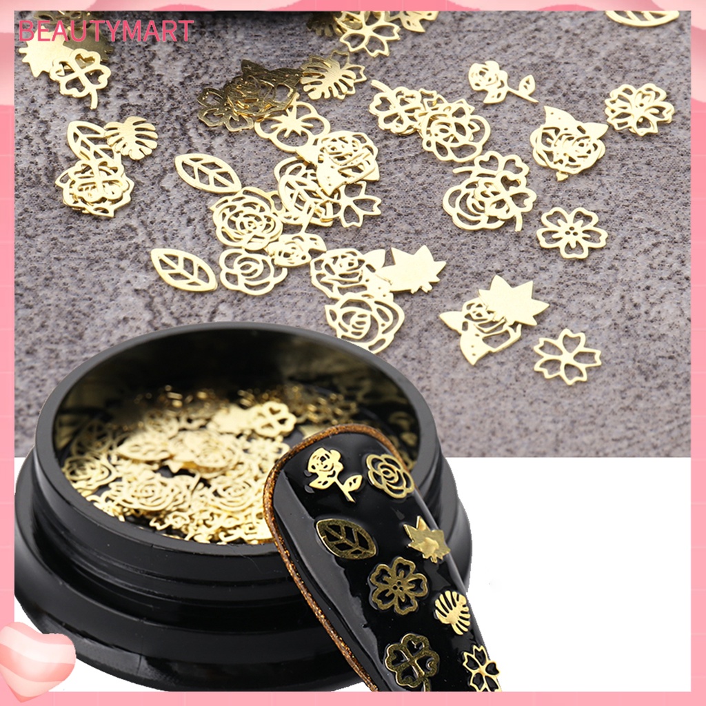 Hộp Sequin Hình Vương Miện / Lá / Trái Tim / Nơ Lấp Lánh Trang Trí Móng Nghệ Thuật