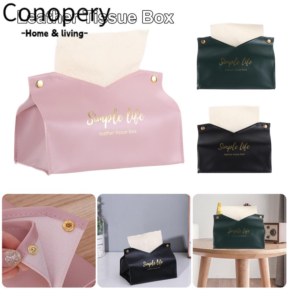 CONOPERY Hộp Da Đựng Khăn Giấy Để Bàn Trang Trí Nội Thất Ốp