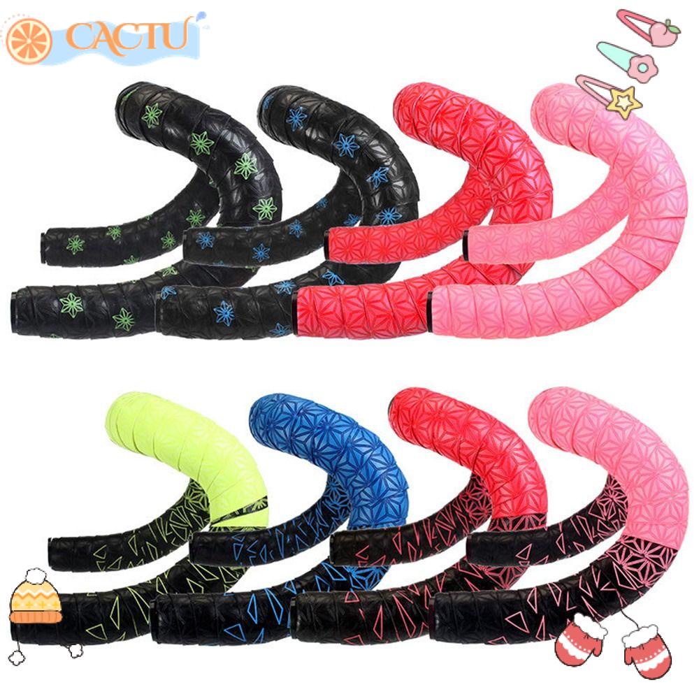 CACTU Set 2 Cuộn Băng Quấn Tay Lái Xe Đạp Chống Trượt Giảm Xóc In Họa Tiết Hoa C
