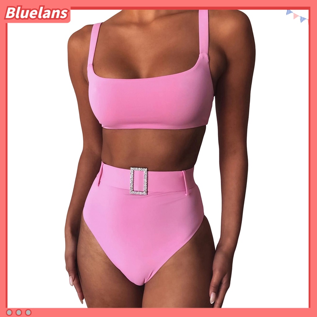 Bộ Đồ Bơi 2 Mảnh Lưng Cao Không Tay Màu Sắc Thời Trang Cho Nữ