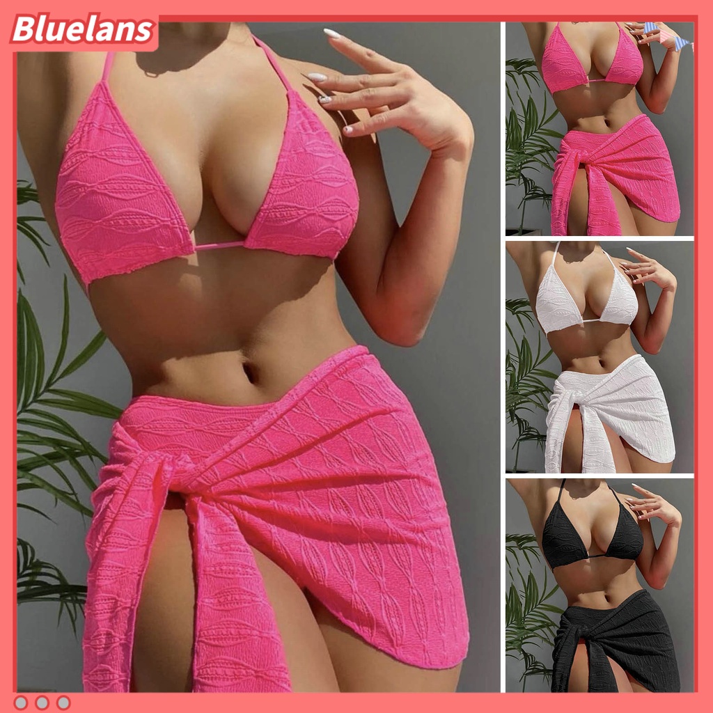 Bộ Bikini 3 Mảnh Màu Sắc Thời Trang Quyến Rũ Cho Nữ