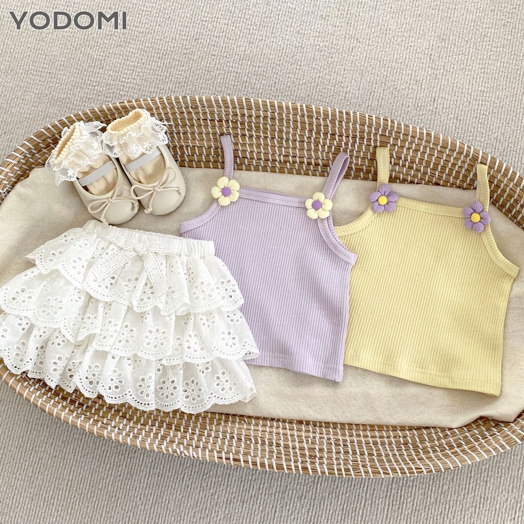 Bộ Trang Phục 2 Mảnh Gồm Áo Thun Và Quần Short Có Dây Đeo Cho Bé Gái Sơ Sinh 2880