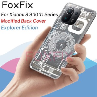 Nắp Nhựa Đậy Pin + Miếng Dán Bảo Vệ Ống Kính Camera Sau Thay Thế Cho Xiaomi Mi 8 9 10 11 Pro