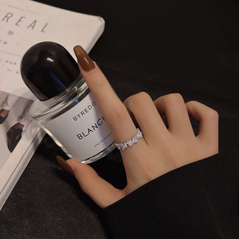 Vòng Đeo Tay Kèm Nhẫn Đính Đá Lấp Lánh Thiết Kế Mở Quyến Rũ Cho Nữ