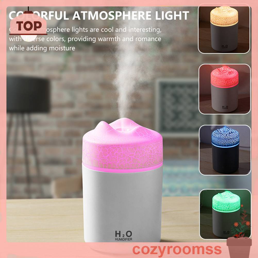 Máy Phun Sương Tạo Độ Ẩm Không Khí 300ml Có Đèn Nhiều Màu