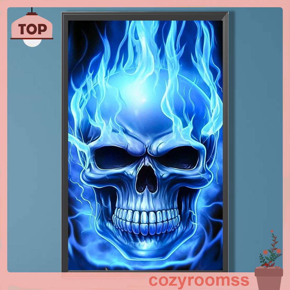 Tranh Đính Đá Kim Cương Toàn Bộ 5D DIY Hình Đầu Lâu