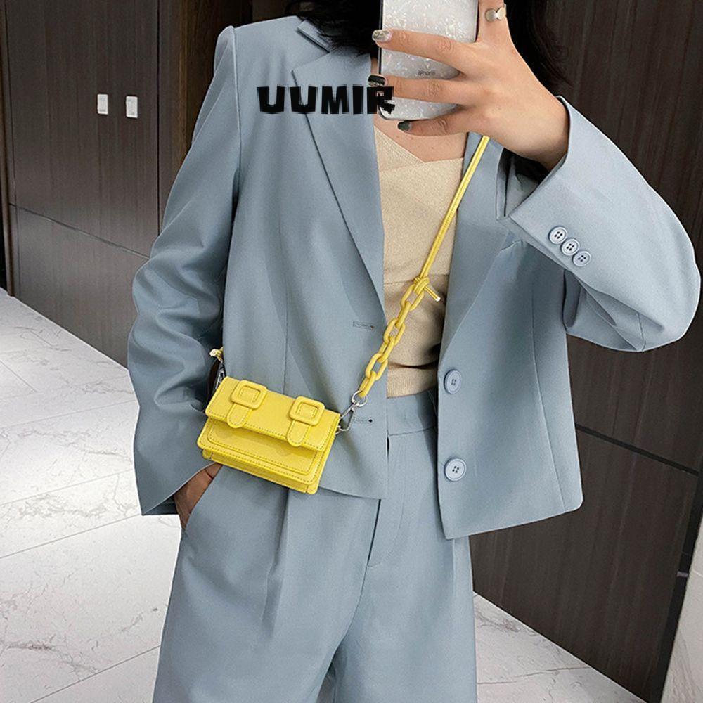 UUMIR Túi Đeo Chéo Da PU Cỡ Nhỏ Phối Dây Đeo Sợi Xích Thời Trang Cho Bạn Gái
