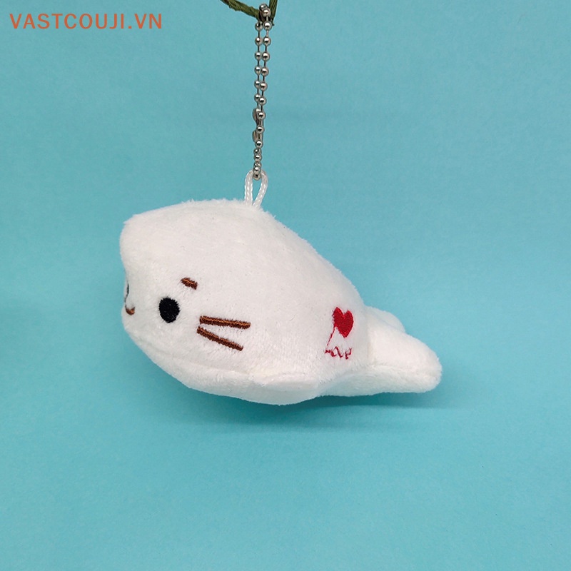Vastji 1 Cái Màu Trắng Nhỏ Dễ Thương 10cm Approx. Móc Khóa Hình Đồ chơi nhồi bông Đáng Yêu