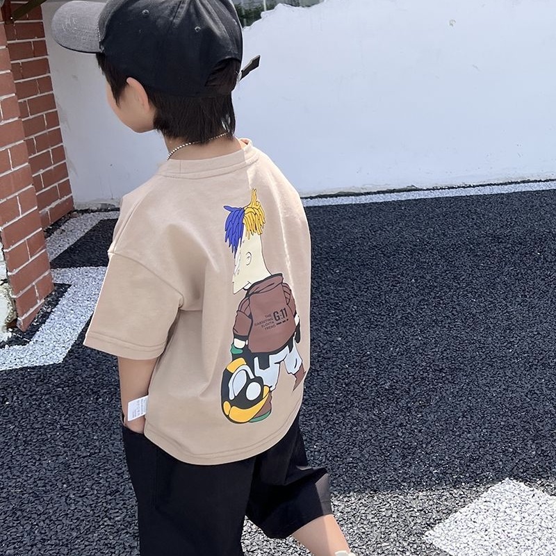 Áo Thun cotton Tay Ngắn Thời Trang Hàn Quốc Cho Bé Trai