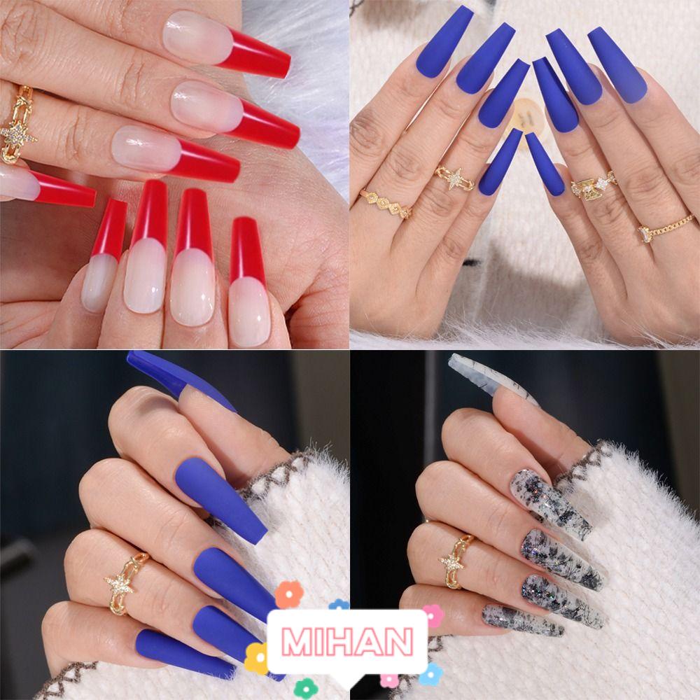 MIHAN1 Set 24 Móng Tay Giả Có Thể Tháo Rời MIHAN1