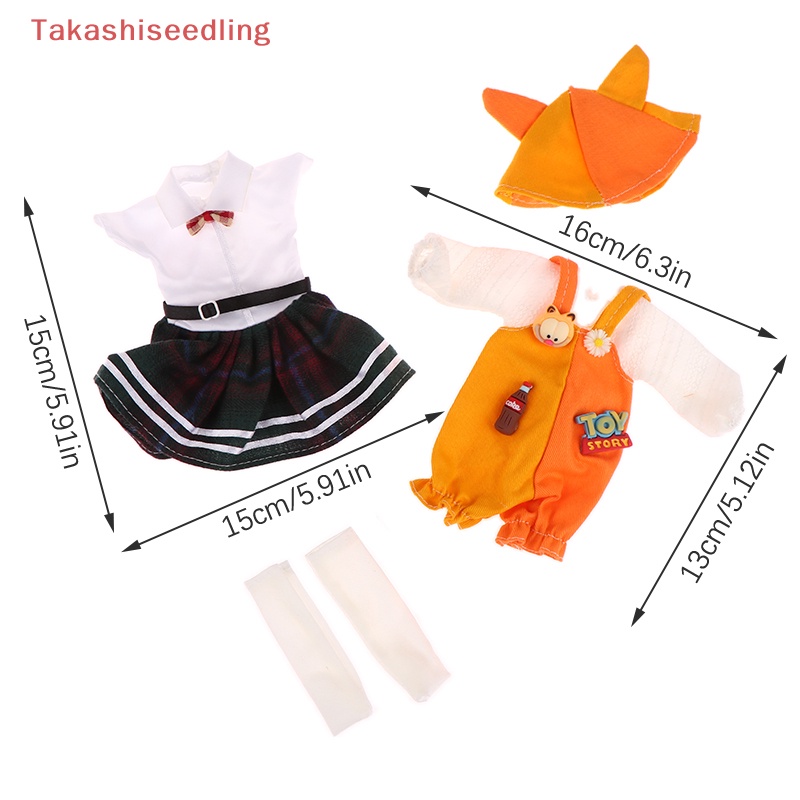 1 Bộ Quần Áo Búp Bê 30cm Mặc Váy Kẻ Sọc Thiết Kế Dễ Thương Cho Học Sinh