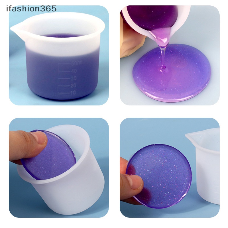 1 Cốc Đo Lường 50ML Làm Trang Sức Bằng Silicon Trong Suốt DIY