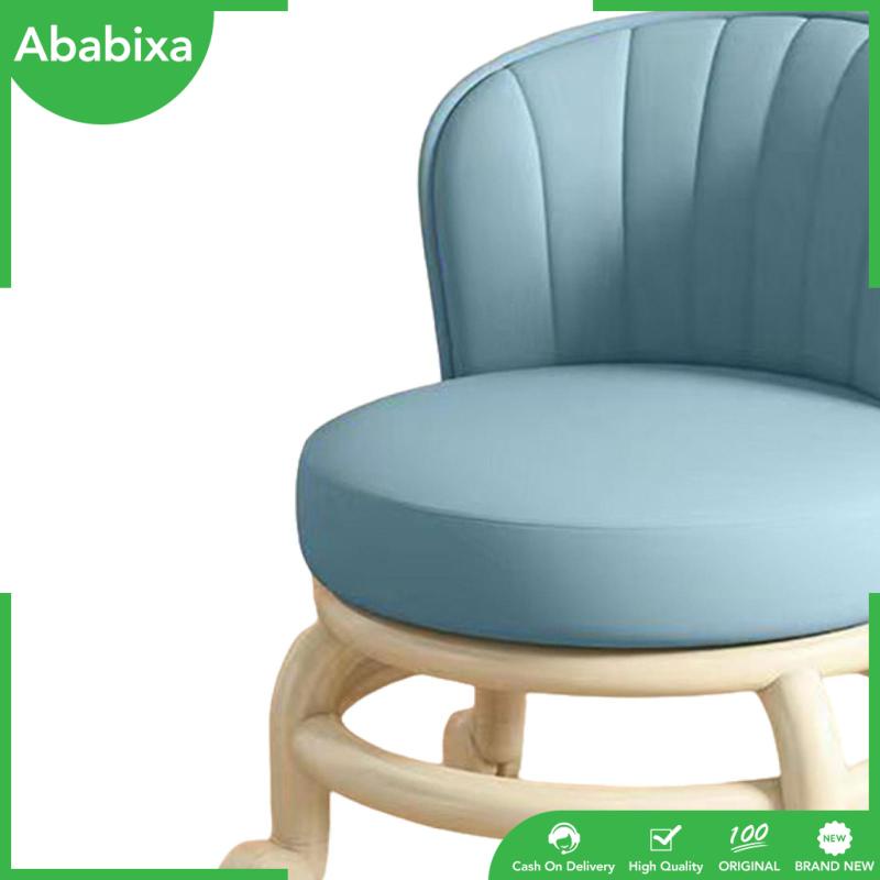 [Ababixa] Ghế Tựa Lưng Thấp Có Đệm Ngồi Lăn Cao Thấp Xoay 360 Độ Có Thể Di Chuyển Mini Cho Gara Tiệm Cắt Tóc