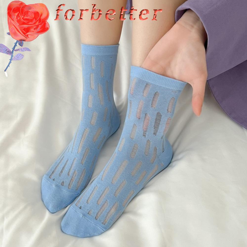 FORBETTER Đôi Vớ Cotton Ngắn Thoáng Khí Thấm Hút Mồ Hôi Màu Sắc Ngọt Ngào Thời Trang Mùa Hè