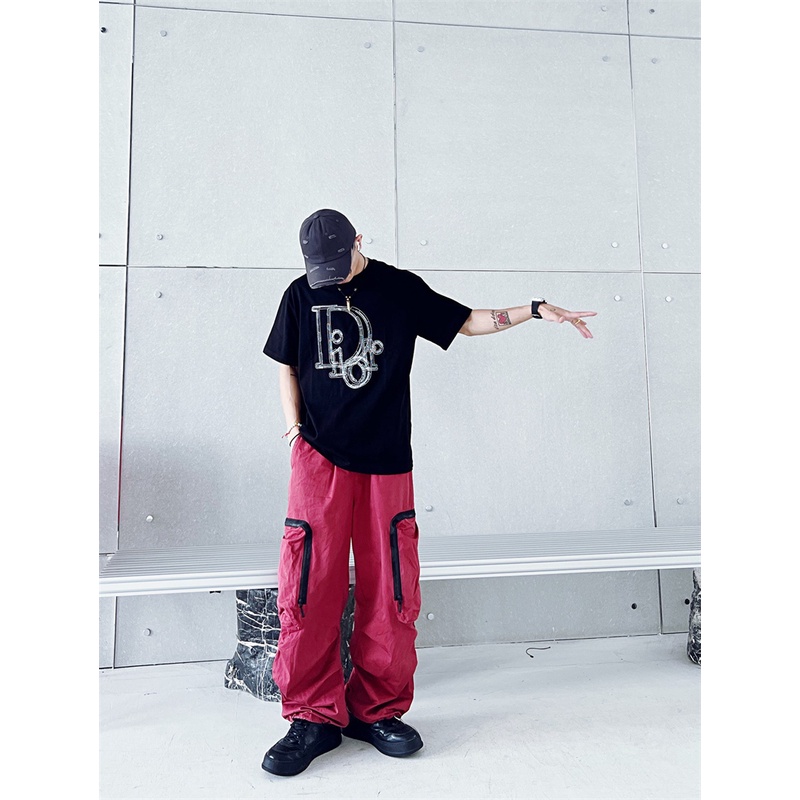 Áo Thun Tay Ngắn D-I88-The 23ss Thêu Họa Tiết Trước Và Sau