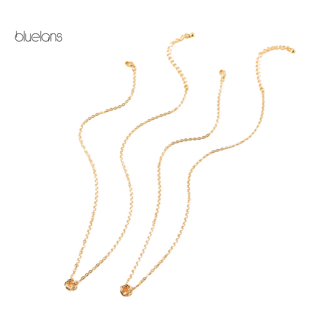 Set 2 / 3 Dây Chuyền Mặt Hình Học Thắt Nút Bằng Đồng Sáng Có Thể Điều Chỉnh Cho Nữ