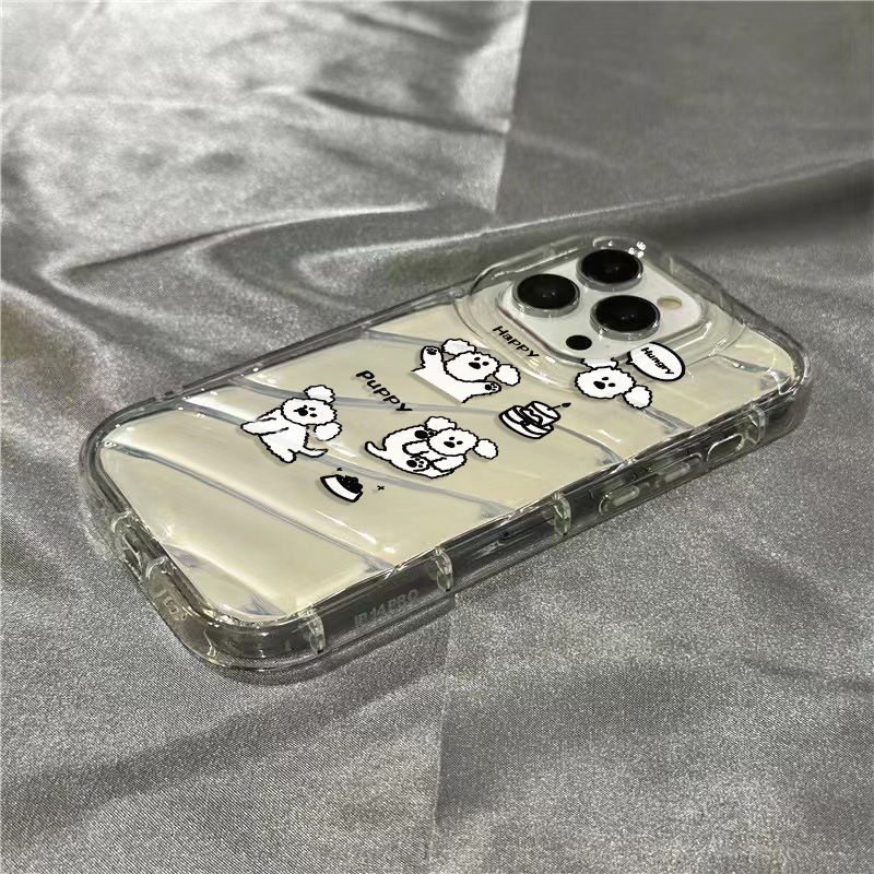 Ốp Điện Thoại Mềm Trong Suốt Hình Cún Và Bánh Kem Cho iPhone14promax 1312 / 11 7 / 8plus xr / sins 9Z4K