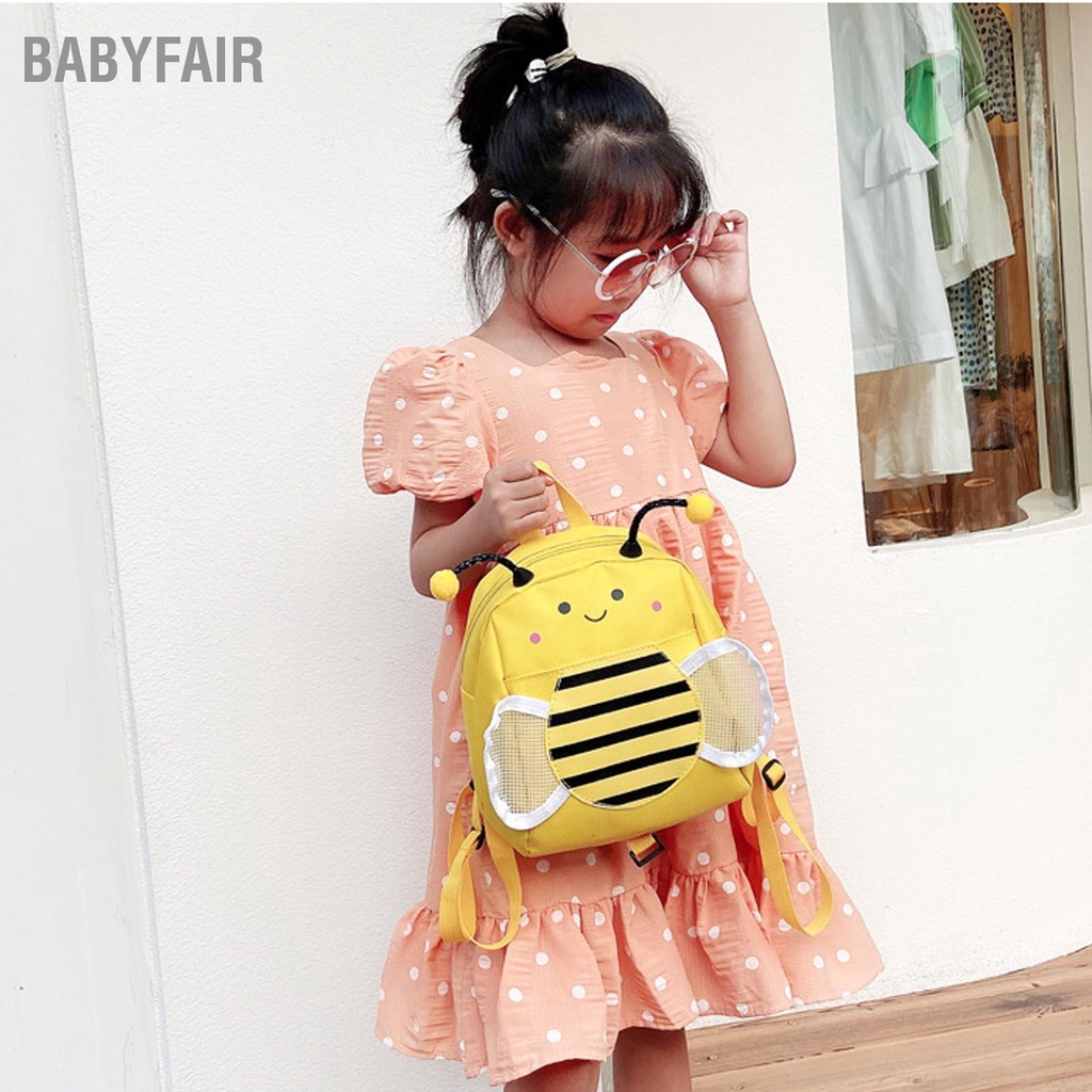 Babyfair Ba Lô Cho Bé Mầm Non Hoạt Hình Dễ Thương Dây Xích Ong Học Động Vật Schoolbag Chống Mất Liên Kết