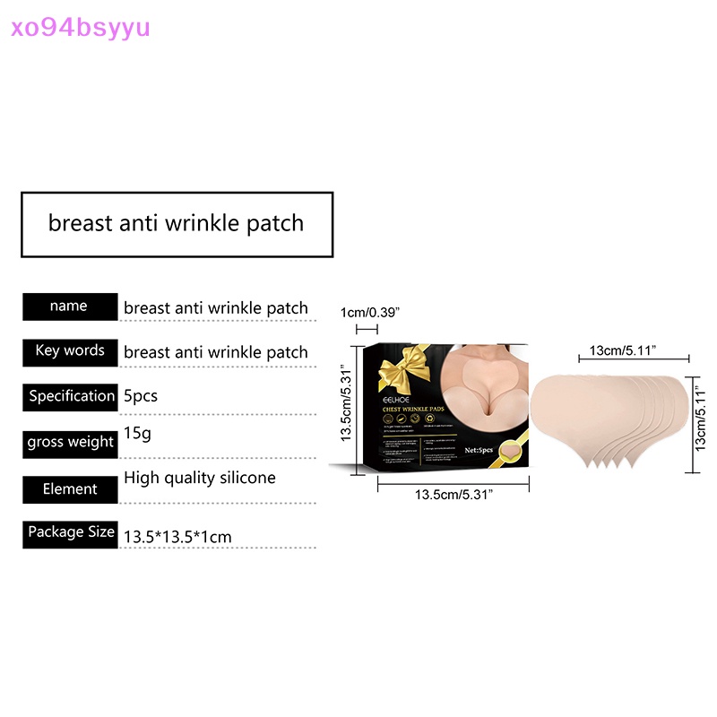 Set 5 Miếng Dán Ngực Xo94Bsyu Bằng Silicon Trong Suốt Dưỡng Ẩm Chống Nếp Nhăn Chống Lão Hóa Có Thể Tái Sử Dụng