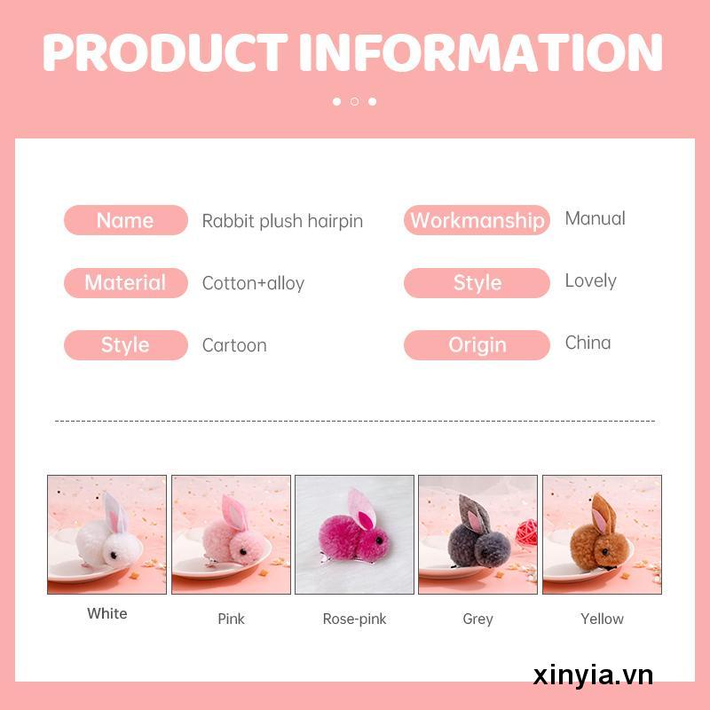 kẹp tóc hàn quốc cho bé phụ kiện Hình Thỏ Phối Lông Dễ Thương Phong Cách Hàn Quốc Cho Bé Gái