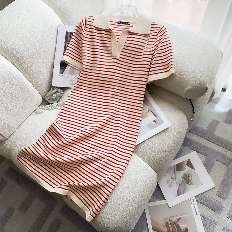 Đầm Dệt Kim Tay Ngắn Dáng Ôm Thời Trang Mùa Hè Xinh Xắn Cho Nữ