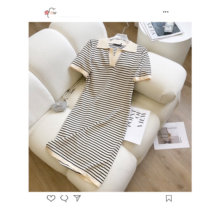 Đầm Dệt Kim Tay Ngắn Dáng Ôm Thời Trang Mùa Hè Xinh Xắn Cho Nữ