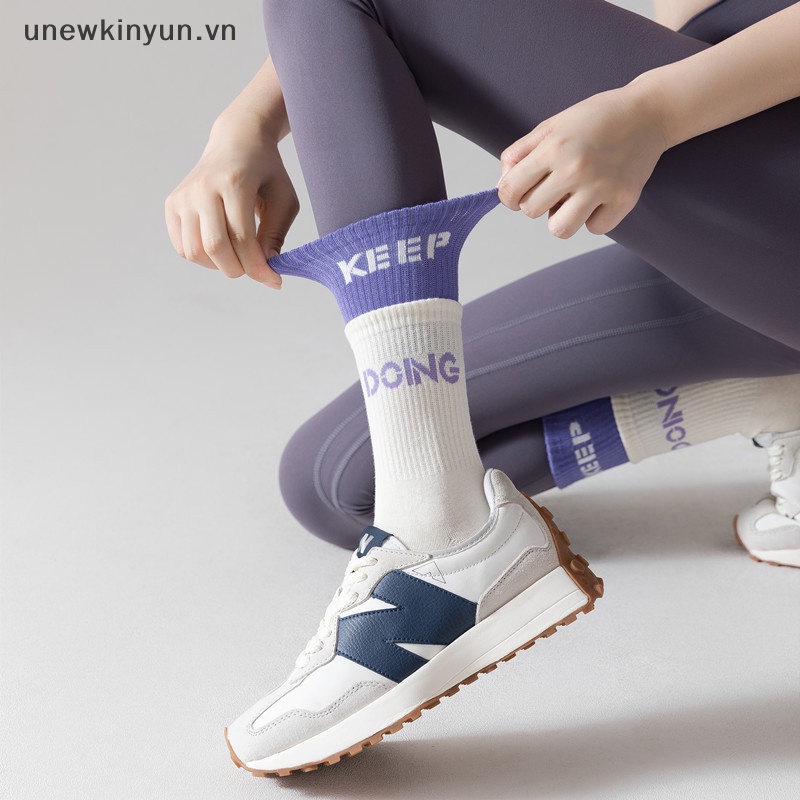 Uu Đôi Vớ Cổ Trung Bằng Silicon Chống Trượt Tập Yoga / Pilates Cho Nữ