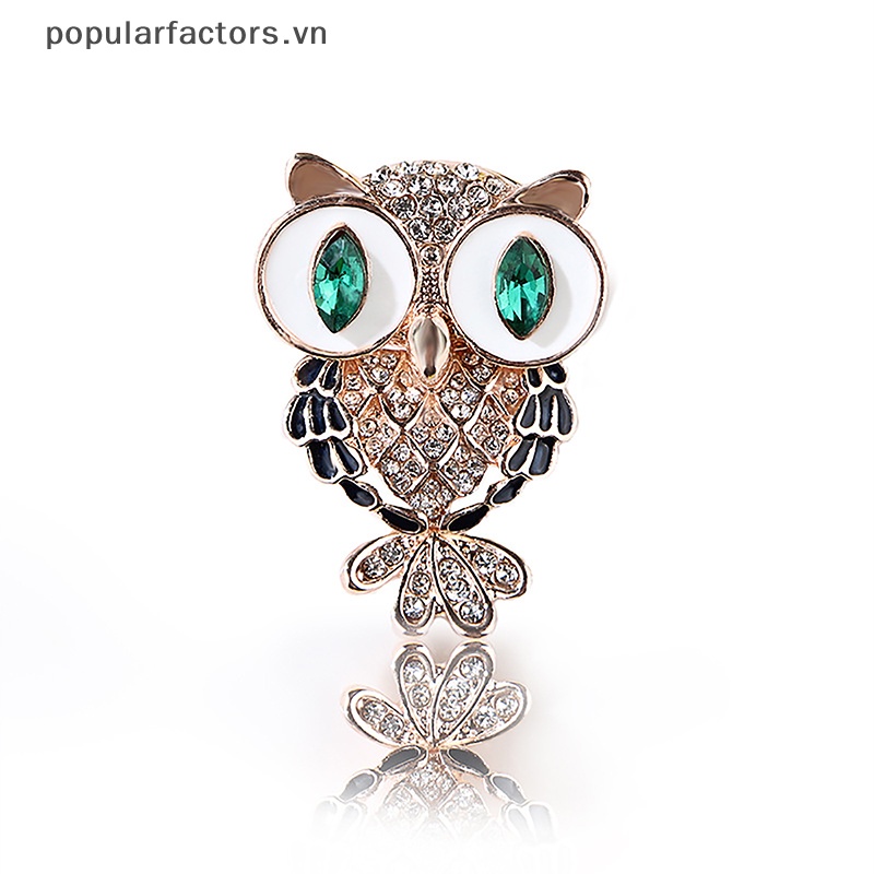 Ghim Cài Áo Hình Cú Mèo Đính Đá Dễ Thương Thời Trang Cho Nữ