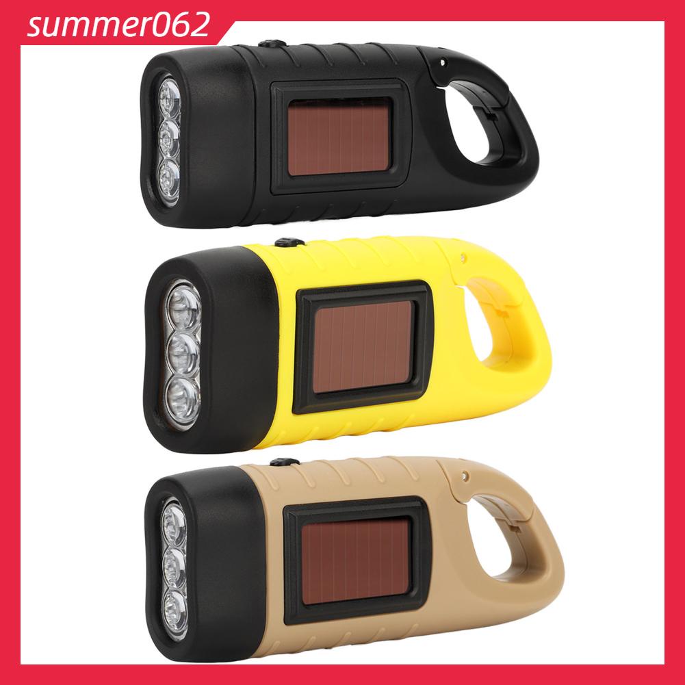 Summer062 Tay Quay Năng Lượng Mặt Trời Đèn Pin Sạc Khẩn Cấp LED Tự Nguồn Sinh Tồn