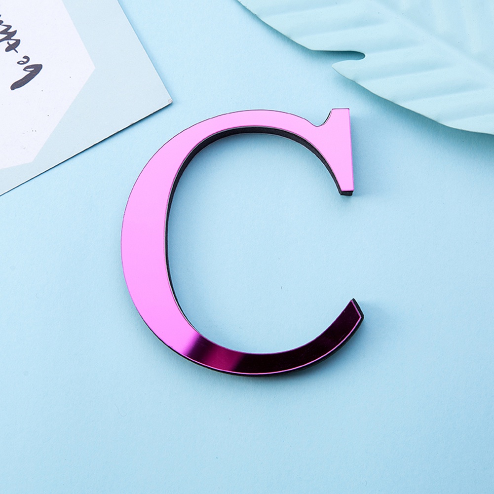 Miếng Dán Tường Trang Trí Hình Chữ Cái Từ A-Z Bằng Acrylic Tráng Gương DIY