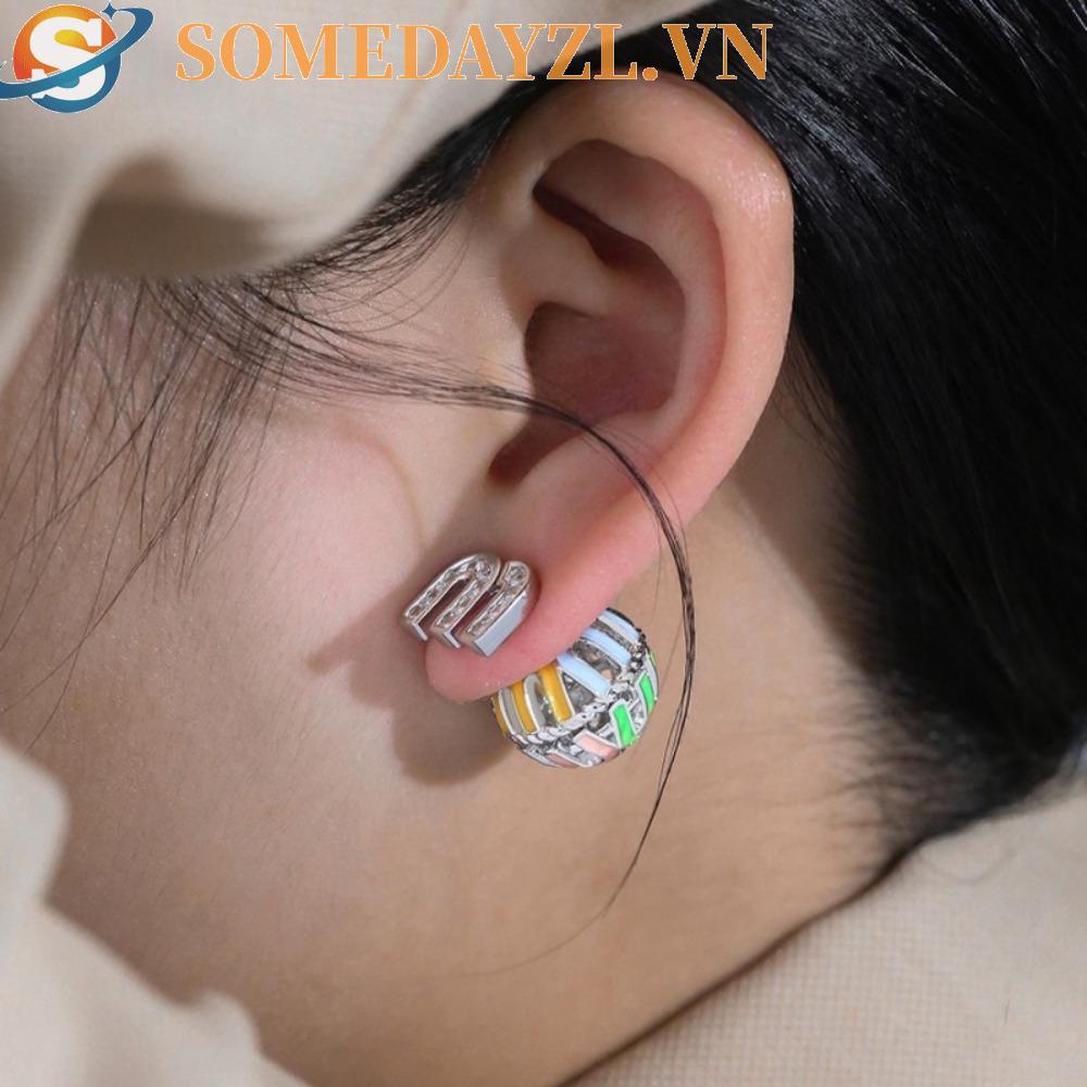 Bông Tai Hình Quả Bóng Hai Ngày Độc Đáo Thời Trang Đôi Khuyên Tai Hình Chữ M Màu Kẹo Thời Trang Hàn Quốc Cho Nữ