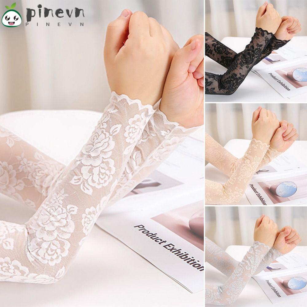 PINEVN Găng Tay Dài Hở Ngón Phối Ren