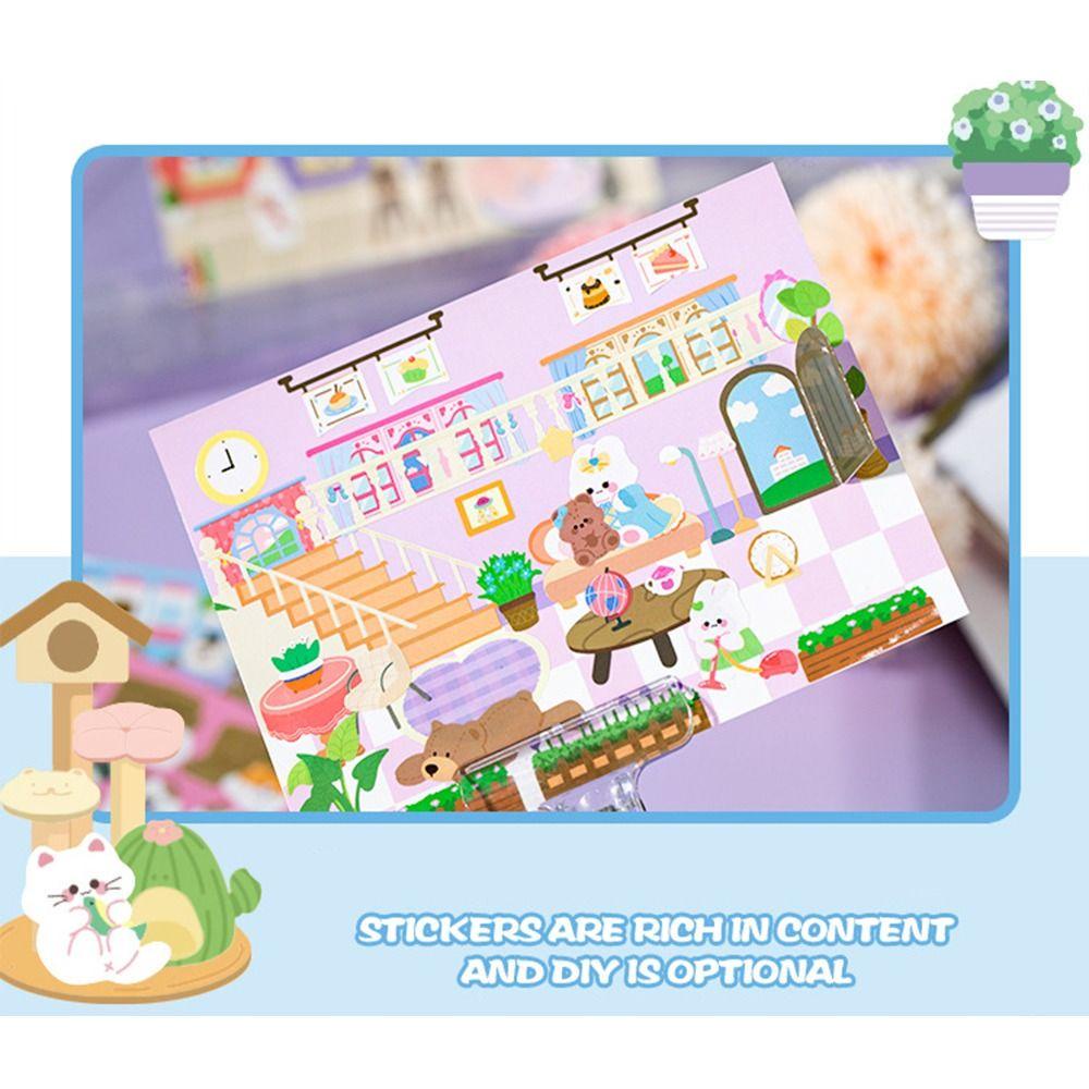 Nhãn Dán Trang Trí Sổ Tay DIY Hình Phong Cảnh Dễ Thương Dành Cho Trẻ Em