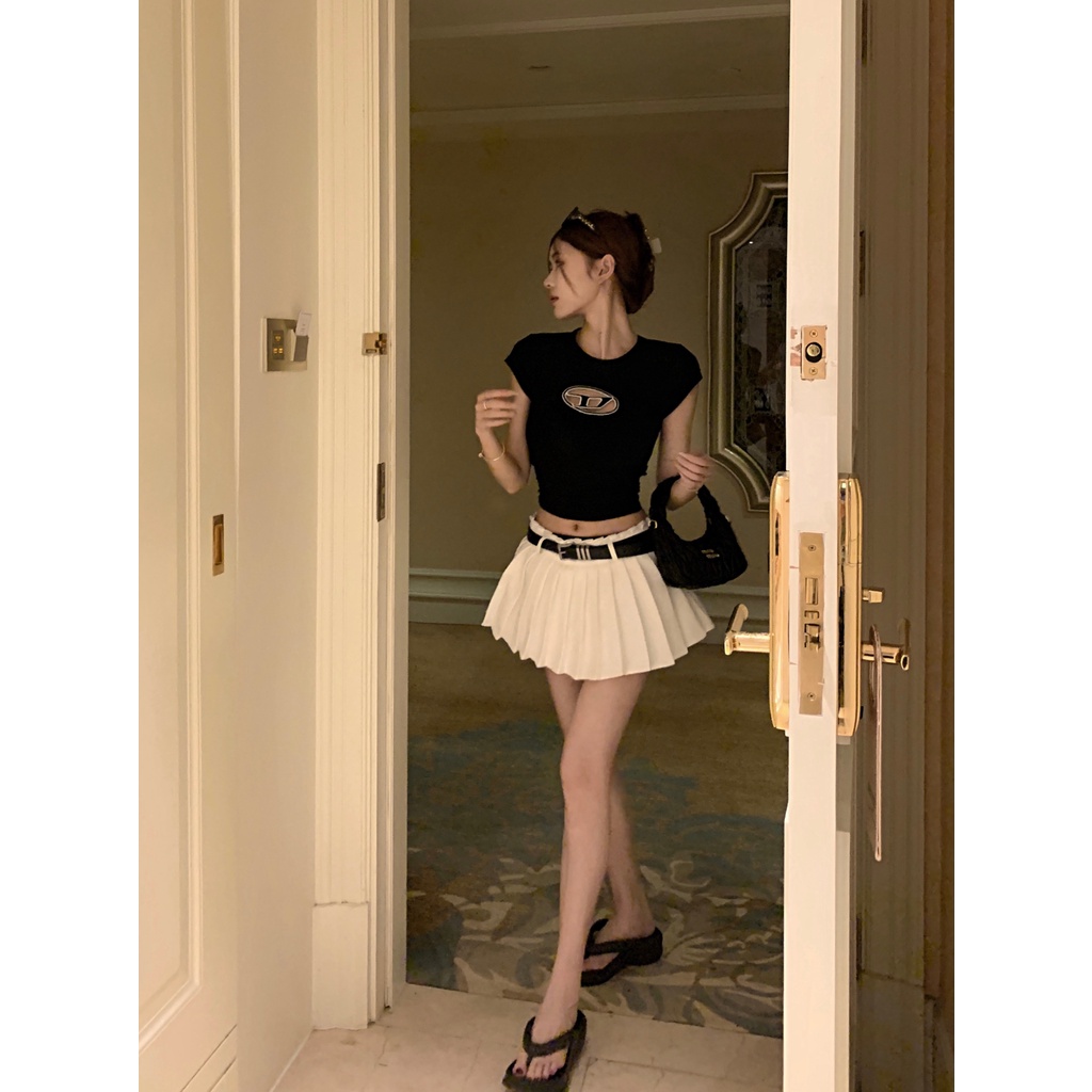 Áo Thun Nữ Ngắn Tay Thêu Hoa Thời Trang