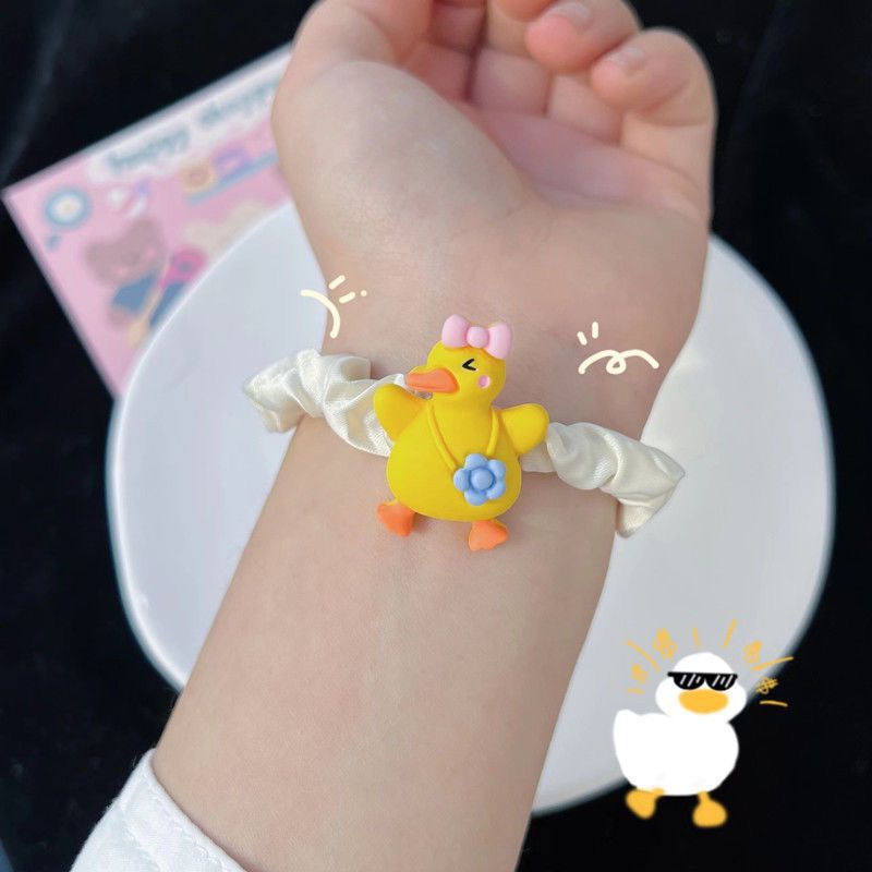 Dây Cột Tóc Hình Chú Vịt Vàng Nhỏ Xinh Thời Trang Cho Bạn Gái