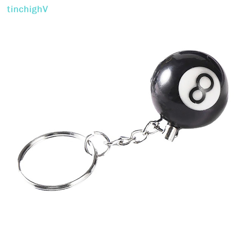 Móc Khóa Hình Quả Bida Số 8 Màu Đen Bằng Nhựa Resin 32mm Sáng Tạo