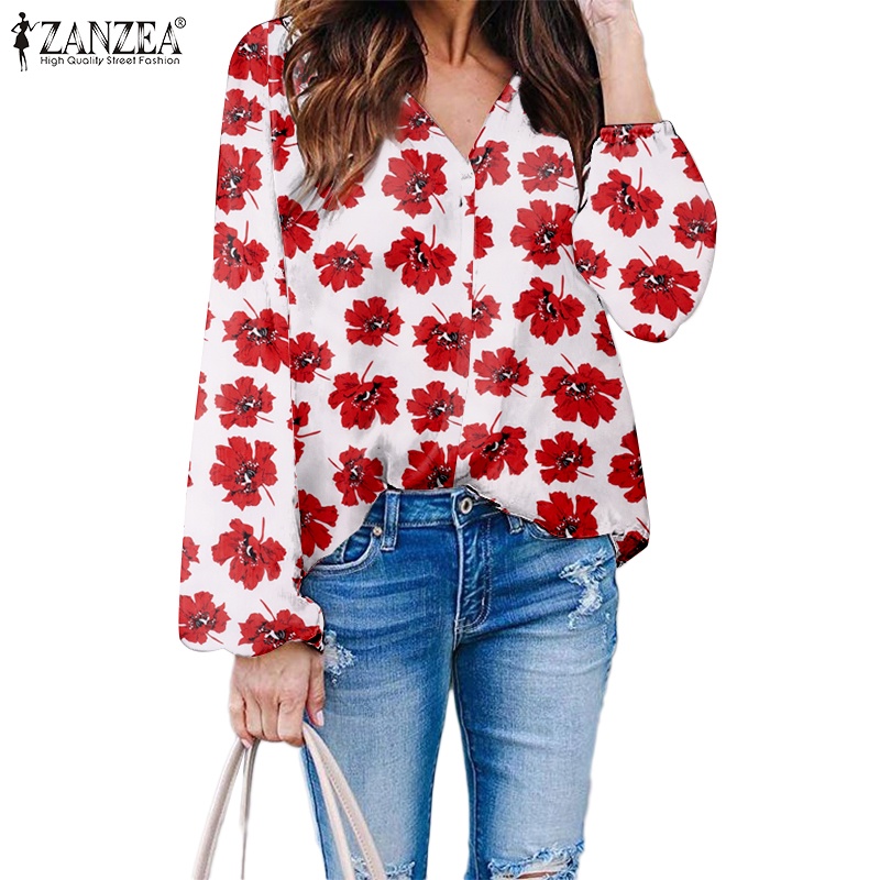 Zanzea Áo Nữ Tay Dài Cổ Chữ V Thời Trang Quyến Rũ