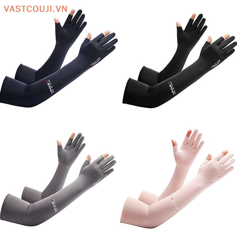 Găng Tay Chống Nắng Tia UV Vải Lụa Lạnh Co Giãn Thời Trang Mùa Hè Cho Nam