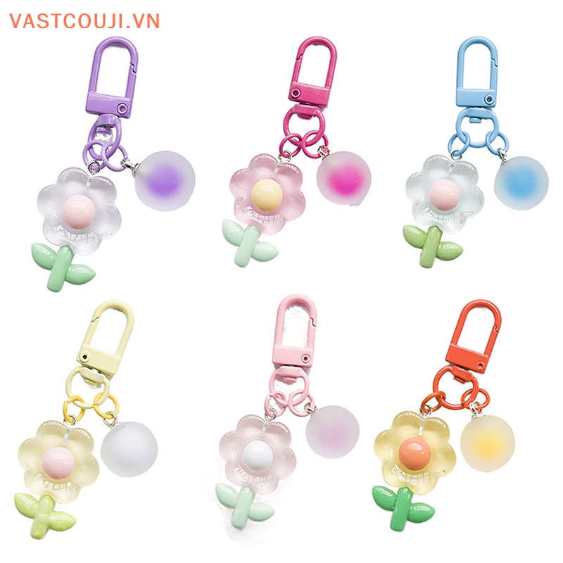 Móc Khóa Hình Bông Hoa Nhiều Màu Sắc Dễ Thương