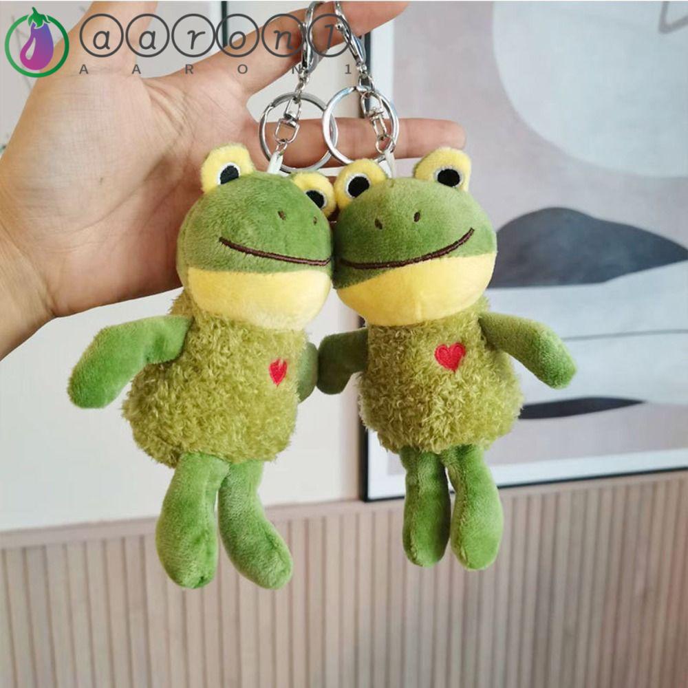 AARON1 Móc Khóa Ếch Nhồi Bông Dễ Thương Phong Cách Hàn Quốc